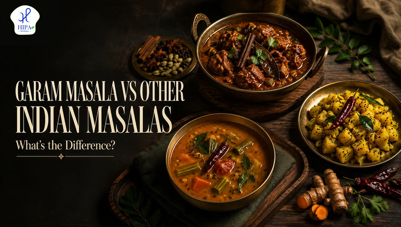 Original HIPA guide cover comparing garam masala with other Indian masalas