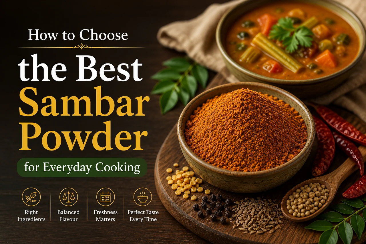 Original HIPA guide cover showing sambar powder, a bowl of sambar and whole spices
